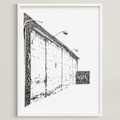 "City In Dots No. 3" - Art Print in Black and White by Michelle Waldie - Framed