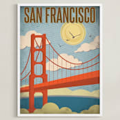 "San Francisco" - Art Print in Vintage by Rochelle Renee - Framed