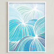 "Flow" - Art Print in Cool Cobalt by Gill Eggleston - Framed