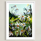 "Pick Me!" - Art Print in Daisy Green by BROOK PAGE - Framed