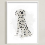 "Spot the Dalmatian" - Art Print in Neutrals by Melissa Marcarelli - Framed