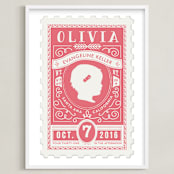 "The Little Miss" - Personalized Art Print in Rose by Tanya Lee of Frooted Design - Framed