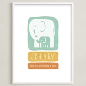 "Little Elephant" - Personalized Art Print in Tropical by Snow and Ivy - Framed