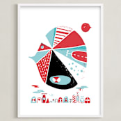 "Glink Glunk" - Art Print in Cherry by ERAY - Framed