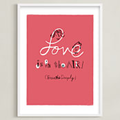 "Love is in the Air!" - Art Print in Amaranth by ERAY - Framed
