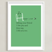 "Happiness Is..." - Art Print in Parsley by ERAY - Framed