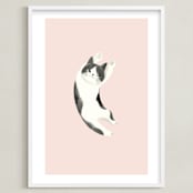 "Feline" - Art Print in Blush by Vivian Yiwing - Framed