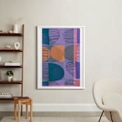 "Boho Screenprint II" - Art Print in Grape Funk by Jenna Skead - In a Room