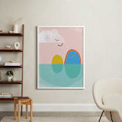 "Bird Rock" - Art Print in Dusty Rose by sue prue - In a Room