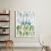 "Subtle Overlap" - Art Print in Leaf by Kelly Ventura - In a Room