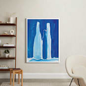 "3 bottles" - Art Print in Azul by Robin Ott - In a Room