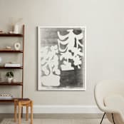 "Modern Floral Series #2" - Art Print in Black and White by Angela Simeone - In a Room