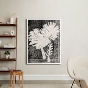 "Paper Flowers 2" - Art Print in Black and White by Angela Simeone - In a Room