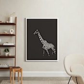 "fading giraffe" - Art Print in Charcoal by Erin Niehenke - In a Room
