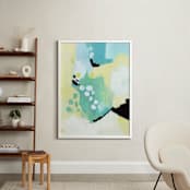 "Splendid Spring" - Art Print in Seafoam  by Makewells - In a Room