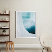 "Layered Shapes" - Art Print in Deep Teal by Rachel Kiser Smith - In a Room