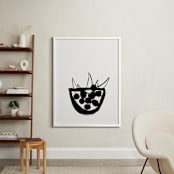 "Life is a bowl of cherries" - Art Print in Black and Off-white by Sonya Percival - In a Room