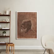 "Human One: Anton" - Art Print in Dark Coral by Colin Stuart - In a Room