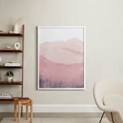 "Mountain Range" - Art Print in Beige Pink by Sadie Holden - In a Room