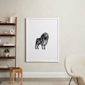 "Le Lion" - Art Print in Black by IMG_101 - In a Room