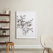 "Botanical Sketch 1" - Art Print in warm grey by Phrosné Barwood - In a Room