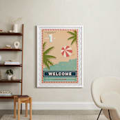 "The Beach Wedding Sign - CUSTOM REQUEST" - Art Print in Catalina by Tanya Lee of Frooted Design - In a Room