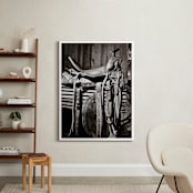 "The Saddle" - Art Print in dark brown by Debra Butler - In a Room