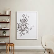"Botanical Sketch 3" - Art Print in warm grey by Phrosné Barwood - In a Room