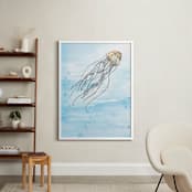 "Float On" - Art Print in Ocean by Lily Hanna - In a Room