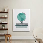 "Love Knows No Boundaries" - Art Print in Aquamarine by Anupama - In a Room