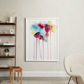 "Color Burst" - Art Print in Cherry Red by Lindsay Megahed - In a Room