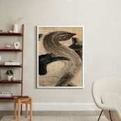 "Neutral Essence Series 1" - Art Print in Tan and Black by Angela Simeone - In a Room