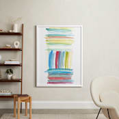 "horizontal vertical" - Art Print in blue by Ramoncita - aticnomar - In a Room
