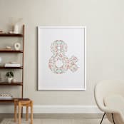 "AND" - Art Print in golden mustard by Phrosné Barwood - In a Room