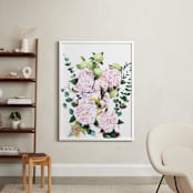 "Pink Peony" - Art Print in Pink Peony by XL - In a Room