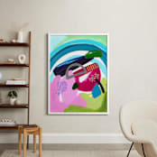 "Under the Blue Rainbow" - Art Print in Cactus Green by Jennifer McCully - In a Room