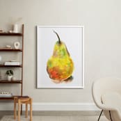 "Solo Pear" - Art Print in Yellow by Joseph Weber - In a Room