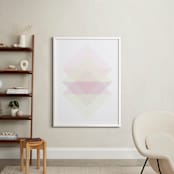 "Geo Gravity" - Art Print in sunrise by Phrosné Barwood - In a Room