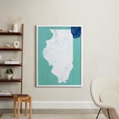 "Illinois in Paint" - Art Print in Illinois Green by Denise Wong - In a Room
