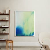 "Sunshine and Rain" - Art Print in True Blue by Artsy Canvas Girl Designs - In a Room