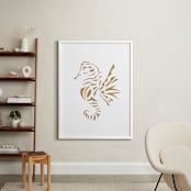 "Seahorse Cutout" - Art Print in Gold by Marta Berk - In a Room