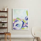 "Gardenia Abstracted" - Art Print in Spring Hues by Makewells - In a Room