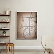 "Rusted Bike" - Art Print in Rust Brown by Erin Niehenke - In a Room