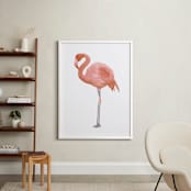 "Fla-la-mingo side" - Art Print in Flamingo pink by Johanna Phillips Huuva - In a Room