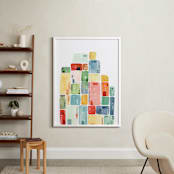 "Rectangles Stacked" - Art Print in Apple Red by Yao Cheng Design - In a Room