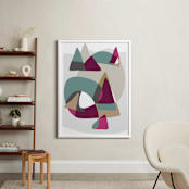 "From the Mountains to the Sea" - Art Print in Merlot by Christina Flowers - In a Room