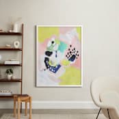 "Cupcake Abstracted" - Art Print in Sunburst Yellow by Makewells - In a Room