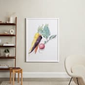 "Carrots and radish" - Art Print in carrot  by XL - In a Room