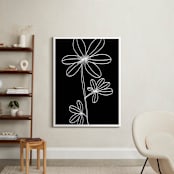 "doodle flower" - Art Print in white by Ramoncita - aticnomar - In a Room