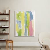 "Bands of Colored Sky" - Art Print in Early night sky blue by Deborah Velasquez - In a Room
